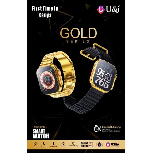 CLEARANCE !!! U&I Golden Smart Watch.can withstand power for a long period of time upto 3 weeks standby . clear calls and notification .has got an original gold strap and n extra silicone strap