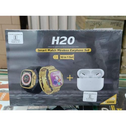 ORIGINAL H20 Ultra Smart Watch with Bluetooth wireless earphones BEST IN Heart Rate Monitor,Blood Oxygen Monitor,Sleep Monitor AND Blood Sugar Monitor.Be in control of your Health