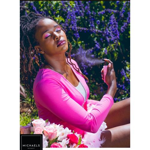 Michaels Bouquet CANDY PINK. has a very good longevity and projection with pure freshness that can last upto 72 hours . leaves behind a sweet feminine smelling aroma . feel good smell good !
