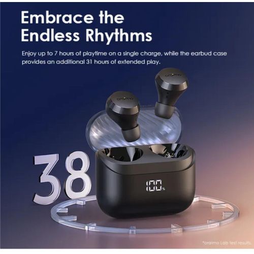 Oraimo AirBuds 4 ENC True Wireless Earbuds. has an incredible bass system and good quality sound . can withstand power for a long period of time upto 5 days standby.