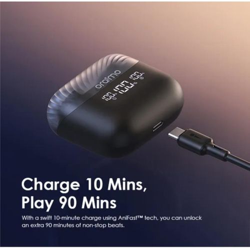 Oraimo AirBuds 4 ENC True Wireless Earbuds. has an incredible bass system and good quality sound . can withstand power for a long period of time upto 5 days standby.