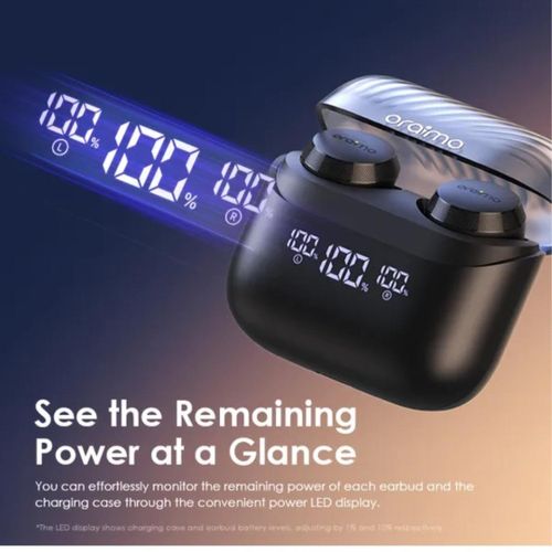 Oraimo AirBuds 4 ENC True Wireless Earbuds. has an incredible bass system and good quality sound . can withstand power for a long period of time upto 5 days standby.