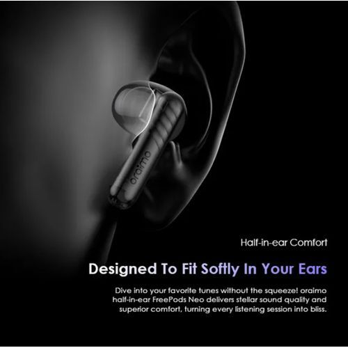Oraimo FreePods Neo Half In Ear True Wireless Earbuds,.can withstand power for a long period of time upto5 days standby.has an incredible sound quality with a superb bass system