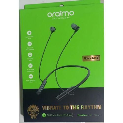 Oraimo Havy Bass Necklace Lite Call Vibration Wireless Headphones. has an incredible sound system with a superb bass .can wirhstand power for a long period of time upto one week standby.comfortable