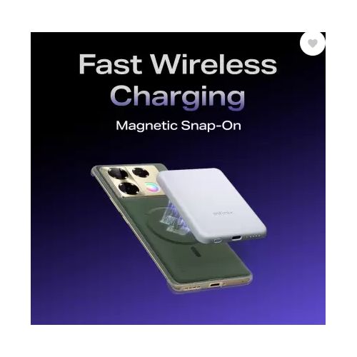 ORIGINAL Infinix Fast Wireless MagPower Power Bank. Can charge upto 4 phones . can withstand power for a long period of time upto one week standby.compatible with all wireless phones