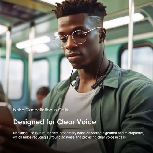 Oraimo Premium Necklace Lite Wireless Bluetooth Headphones – 30-Hour Playtime, HavyBass™ Sound, Call Vibration Alerts, Noise Cancellation, and IPX4 Waterproof.Has got an incredible bass system