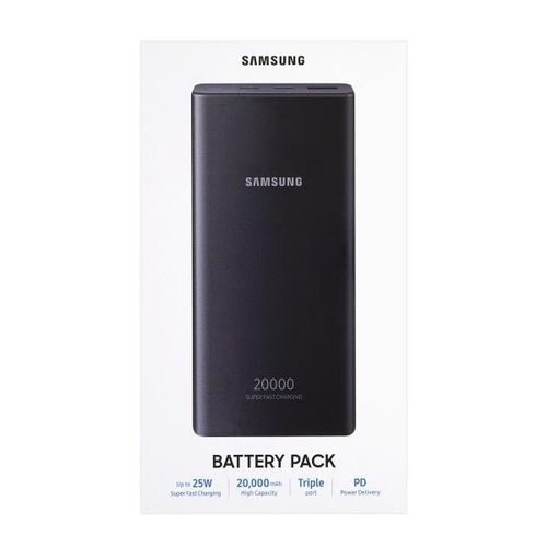 Samsung 20000MAH PORTABLE PD USB C 25W SUPERFAST CHARGING BATTERY PACK POWERBANK .BLACK. CHARGES AT A VERY QUICKER RATE . COMPATIBLE WITH ALL PHONES ,CAN WITHSTAND POWER FOR A LONG PERIOD OF TIME