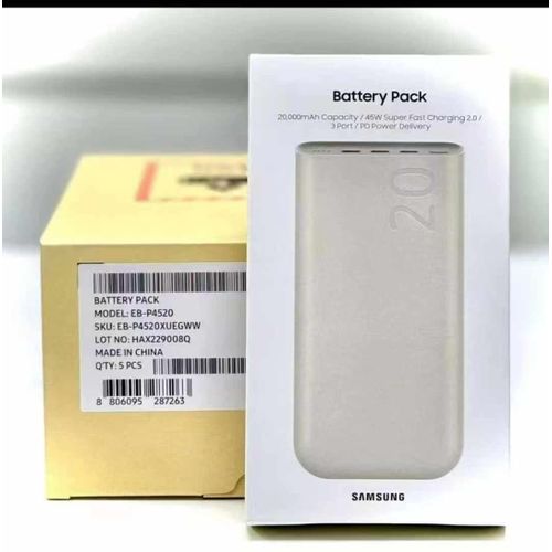 Samsung 20,000 mAh USB C 45W PD superfast charging Power Bank 20000mah WITH USB C - C CABLE.can withstand power for a long period of time. two way quick charge.compatible with all brands.