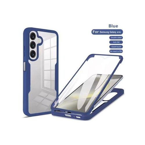 Samsung Galaxy A16 Transparent, Clear And Colorless With Blue Edges New Skin Unique And Stylish Phone Case/ Cover.strong and durable.does not fade and fits well