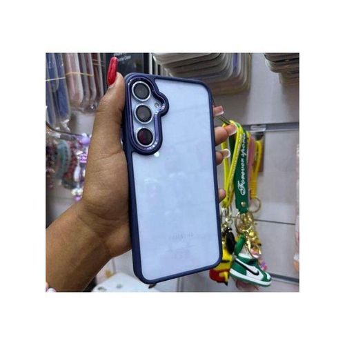 Samsung Galaxy A16 Transparent, Clear And Colorless With Blue Edges New Skin Unique And Stylish Phone Case/ Cover.strong and durable.does not fade and fits well