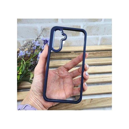 Samsung Galaxy A16 Transparent, Clear And Colorless With Blue Edges New Skin Unique And Stylish Phone Case/ Cover.strong and durable.does not fade and fits well