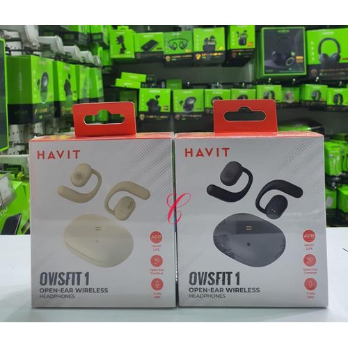 Havit OSW-914 Owsfit 1 Open Ear Bluetooth Headphones – Stylish and Lightweight – Available in Beige