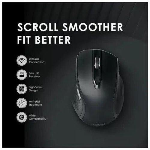 Oraimo WorkGrip OF-M200N Silent Wireless Mouse – Ergonomic 1600 CPI, Long Battery Life, USB Nano Receiver
