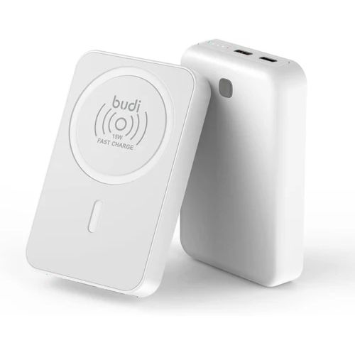 Budi PB081W PD 20W 10,000mAh Magnetic Wireless power bank with Type C output now available.Can withstand power for a long time upto 15 days standby.