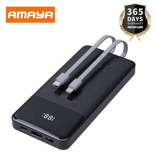 Amaya APW-13 22.5W 20,000mAh PD fast charging power banks with built in Type C & lightning cables available