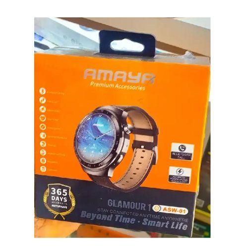 Amaya ASW-01 Smartwatch Sleek Business Style with Bluetooth Calling & Power-Saving Features - Brown