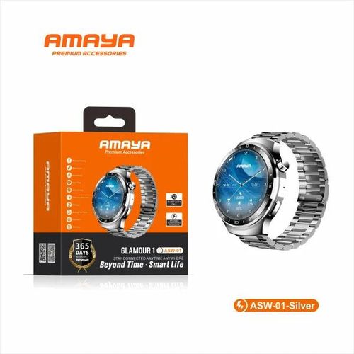 Amaya ASW-01 Smartwatch Sleek Business Style with Bluetooth Calling & Power-Saving Features - Brown