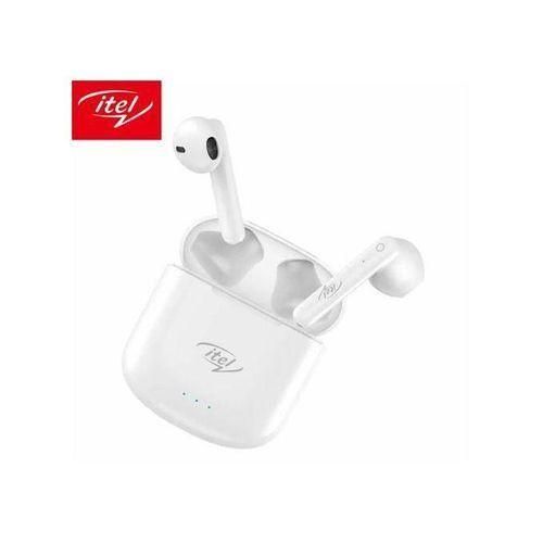 Itel Buds Air Bluetooth Wireless Earphones/Earbud.can withstand power for a long period of time upto 15 days standby . has an incredible bass system for audio output.