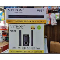 Vitron V- 527 2.1CH Multimedia Bluetooth Woofer Speaker System Subwoofer Soundbar BT/USB/SD/FM Subwoofer Home Audilo System Soundbar With Remote Control 9000W V527 Black 9000W V527