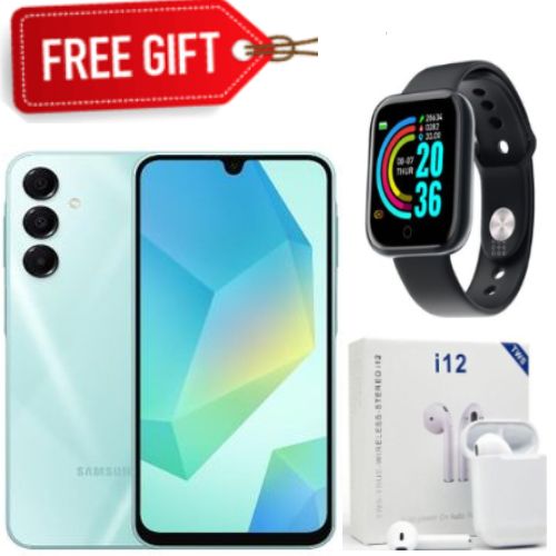 Samsung Galaxy A16, 4GB+128GB ROM 6.7" HD, Android 14,50MP-Camera, Battery-5000mah (Dual Sim)+Smartwatch+Earbuds