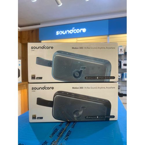 Anker Soundcore Motion 300 Wireless Hi-Res Portable Speaker -Has an incredible sound system with a superb bass and treble. can withstand power for a long period of time upto 13 hours of play
