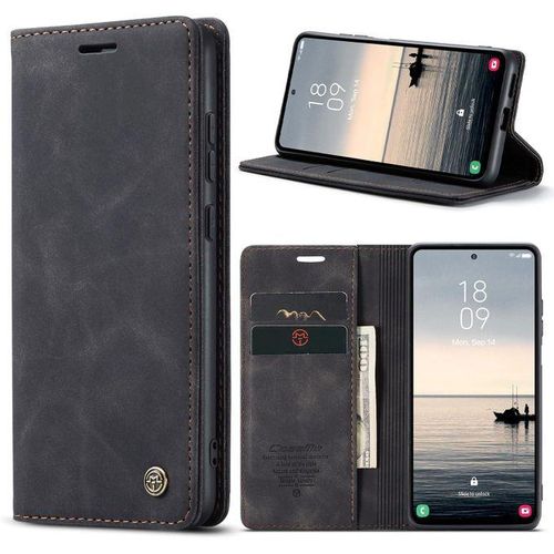 Caseme Leather Mobile Phone Case for Samsung Galaxy A55 5G, Retro Zip, Mobile Phone Case with Card Slots