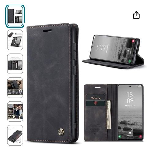 Caseme Leather Mobile Phone Case for Samsung Galaxy A55 5G, Retro Zip, Mobile Phone Case with Card Slots