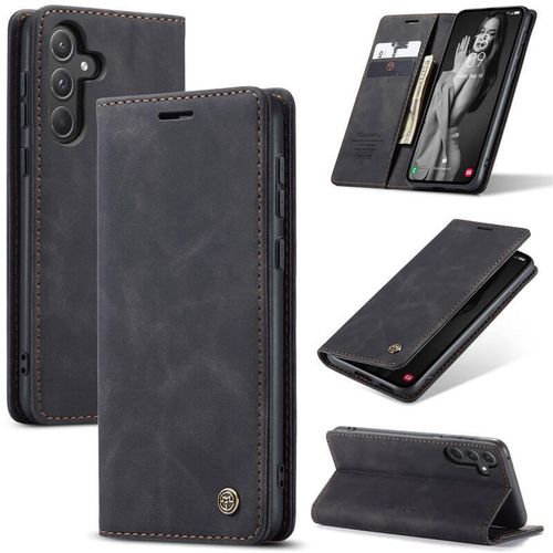 Caseme Leather Mobile Phone Case for Samsung Galaxy A55 5G, Retro Zip, Mobile Phone Case with Card Slots