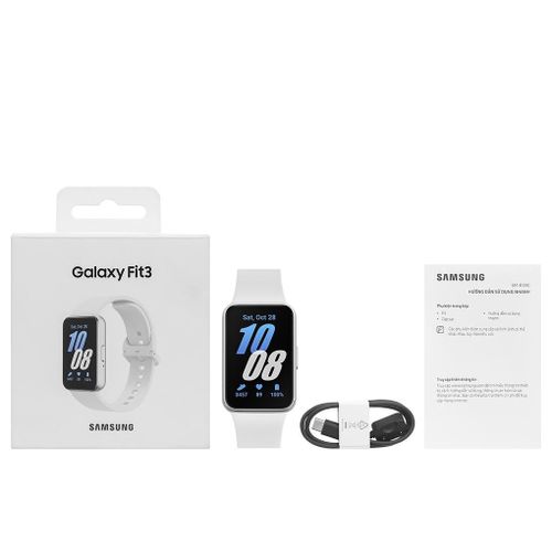 [Brand New] ORIGINAL Samsung Galaxy Fit3 1.6" Metallic Case 208 mAh Battery 100+ Sports Modes 100+ Watch Faces IP68 Waterproof Rating Lightweight Fitness Tracker Smart Band Smartwatch