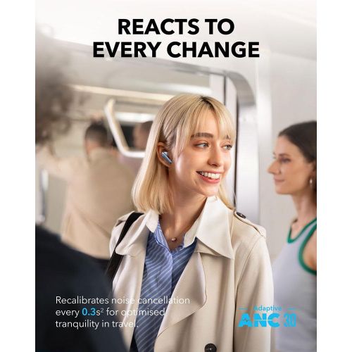 Anker Soundcore Liberty 4 Pro, Noise Cancelling Wireless Earbuds, 7-Sensor and Real-Time Adaptive Noise Cancelling, 2× Faster Charging, Studio-Level Hi-Fi Music, Clear Calls with 6 Mics and AI