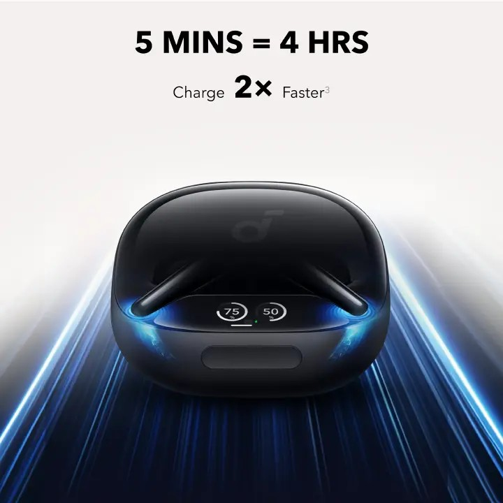 Anker Soundcore Liberty 4 Pro, Noise Cancelling Wireless Earbuds, 7-Sensor and Real-Time Adaptive Noise Cancelling, 2× Faster Charging, Studio-Level Hi-Fi Music, Clear Calls with 6 Mics and AI