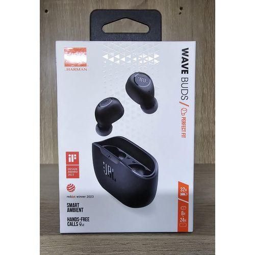 Jbl WAVE BUDS TRUE WIRELESS EARBUDS UP TO 8 HOURS OF PLAYBACK TIME,PASSIVE NOISE-ISOLATING DESIGN,WATER AND DUST RRESISTANT