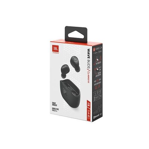 Jbl WAVE BUDS TRUE WIRELESS EARBUDS UP TO 8 HOURS OF PLAYBACK TIME,PASSIVE NOISE-ISOLATING DESIGN,WATER AND DUST RRESISTANT