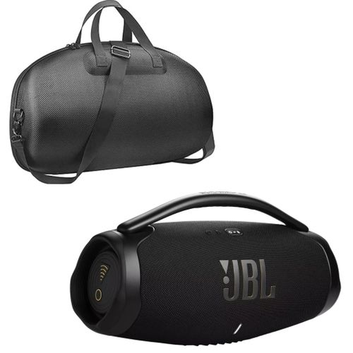 Jbl Boombox 3 Wi-Fi Streaming And Bluetooth Portable Speaker, Deep Bass, 3-Way Speaker, 24H Battery, 3D Dolby Atmos, Dust & Waterproof, Built-In Charger, Chromecast, Airplay Alexa,Party Boost Black