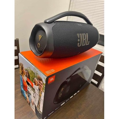 Jbl Boombox 3 Wi-Fi Streaming And Bluetooth Portable Speaker, Deep Bass, 3-Way Speaker, 24H Battery, 3D Dolby Atmos, Dust & Waterproof, Built-In Charger, Chromecast, Airplay Alexa,Party Boost Black