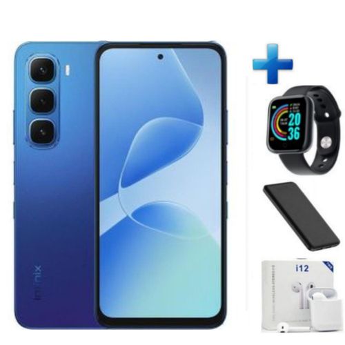Infinix Hot 60i 128GB+12(6+6)GB 6.7" 120Hz Screen 4G Phone Dual SIM 5160mAh Battery 45W Charging 50MP Camera Fingerprint Lock Android 15 G81 Smart AI smart Phones