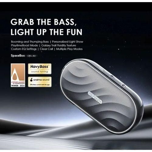 LIMITED OFFER!! Oraimo SpaceBox Bluetooth Speaker -8W, FM/USB/TF/AUX Support, Powerful Booming Bass, Personalized Light Show, PlaytimeBoost Mode, Custom EQ Settings