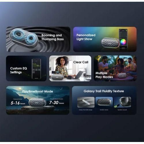 LIMITED OFFER!! Oraimo SpaceBox Bluetooth Speaker -8W, FM/USB/TF/AUX Support, Powerful Booming Bass, Personalized Light Show, PlaytimeBoost Mode, Custom EQ Settings