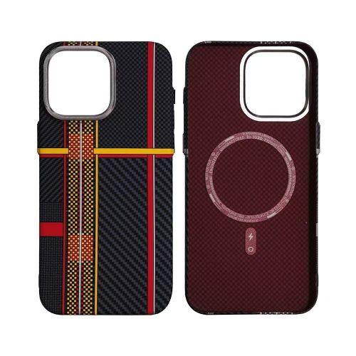 IPhone 13  Promax Luxo Carbon Fibre Tribal MagSafe Case – Slim, Durable, And Stylish Protection With Magnetic Compatibility