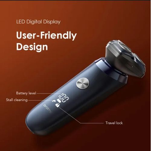 Oraimo EasyShave ORS-280 Multi-Functional Electric Shaver – Dual Floating Blade, Waterproof IPX7, LED Display, Rechargeable, Travel Lock – Black