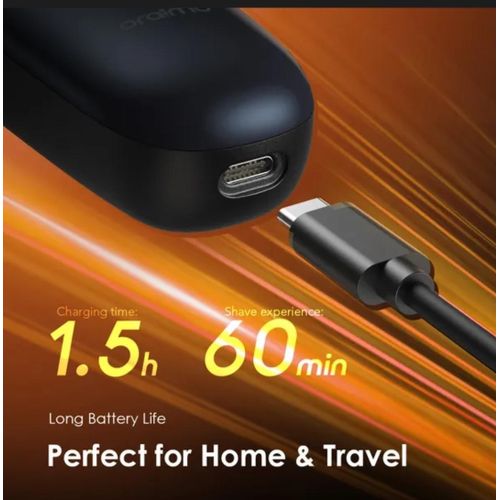 Oraimo EasyShave ORS-280 Multi-Functional Electric Shaver – Dual Floating Blade, Waterproof IPX7, LED Display, Rechargeable, Travel Lock – Black