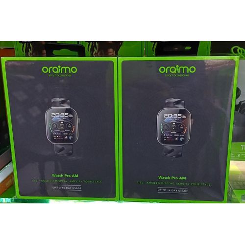 Oraimo OSW-811H Watch Pro AM 1.85 AMOLED IP68 Smart Watch. can withstand battery upto 14 days standby of usage. manages all calls and notifications and exercise features