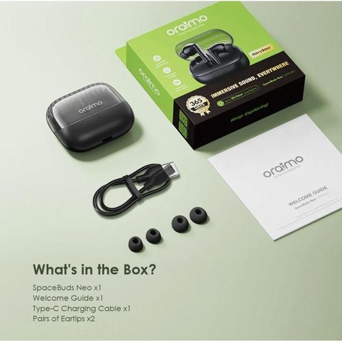 Oraimo SpaceBuds Neo True Wireless Spatial Earbuds With App 30 Hr Playtime Super Powerful Bass New Arrival