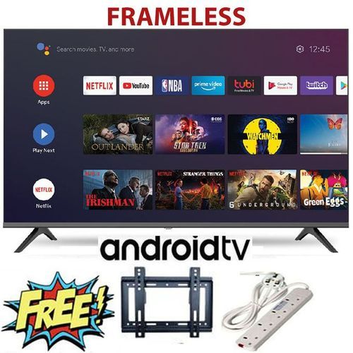 Skyworth 32" Inches Bluetooth Frameless Bluetooth Enabled Smart Android Google AI TV, INBUILT DECODER For Local Channels, Netflix, YouTube, App Store (1 Year Warranty)+ FREE Wall Bracket + Extension C