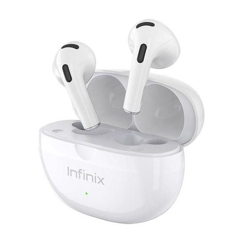 Infinix XBuds 3 Lite Wireless Bluetooth Headphones With DUAL MIC ENC Earbuds And Charging Case.has a superb bass system. can withstand power for a long time upto 5 days standby.
