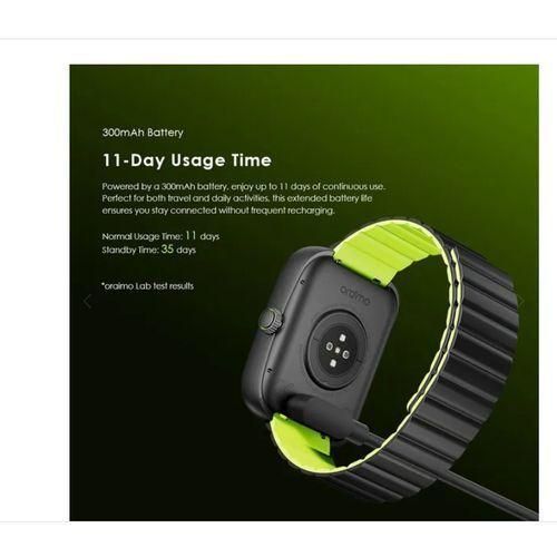 Oraimo Watch Nova N OSW-813N 2.04” Amoled Curved Glass Smart Watch.can withstand power for a long period of time upto 2 weeks standby. both official and casual