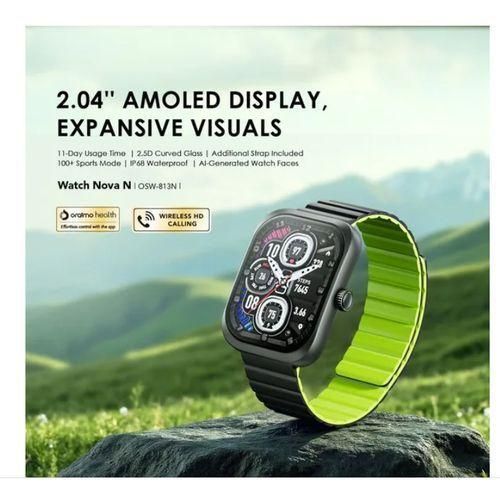 Oraimo Watch Nova N OSW-813N 2.04” Amoled Curved Glass Smart Watch can withstand power for a long period of time upto 2 weeks standby