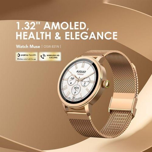 Oraimo Oraimo. Watch Muse OSW-831N 1.32” AMOLED IP68 Smart Watch That Makes And Receives Calls Comes With 2 Replaceable Watch Straps.