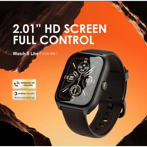 Oraimo (NEW LAUNCH) Watch 5 Lite Smart Watch Smartwatch OSW-804 2.01'' Screen Bluetooth Durable Waterproof Dustproof