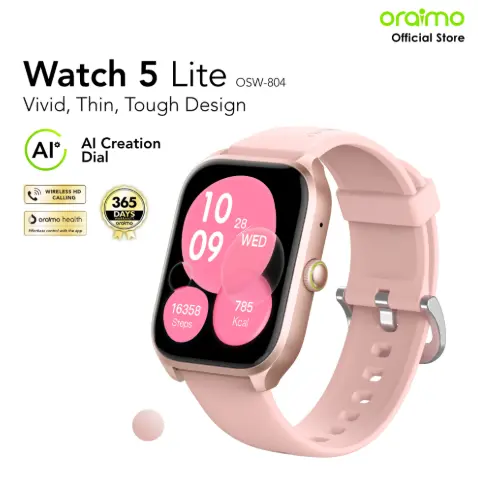 Oraimo (NEW LAUNCH) Watch 5 Lite Smart Watch Smartwatch OSW-804 2.01'' Screen Bluetooth Durable Waterproof Dustproof